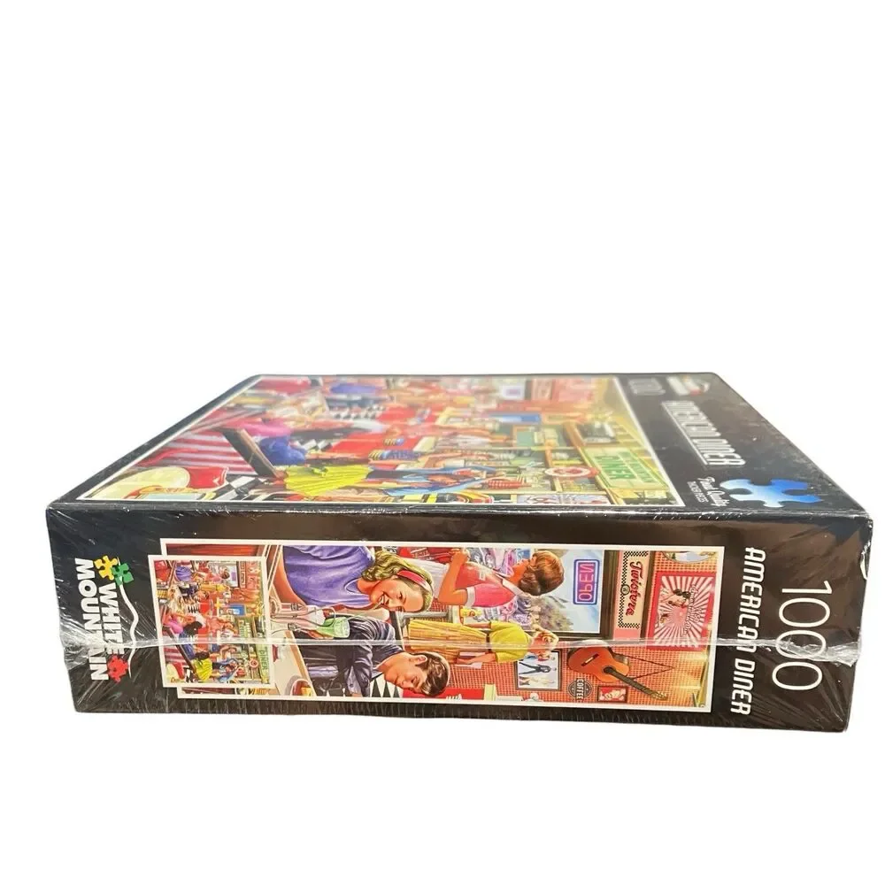 Retro American Diner Jigsaw Puzzle 1000 Pc 50s White Mountain Gift Collectible